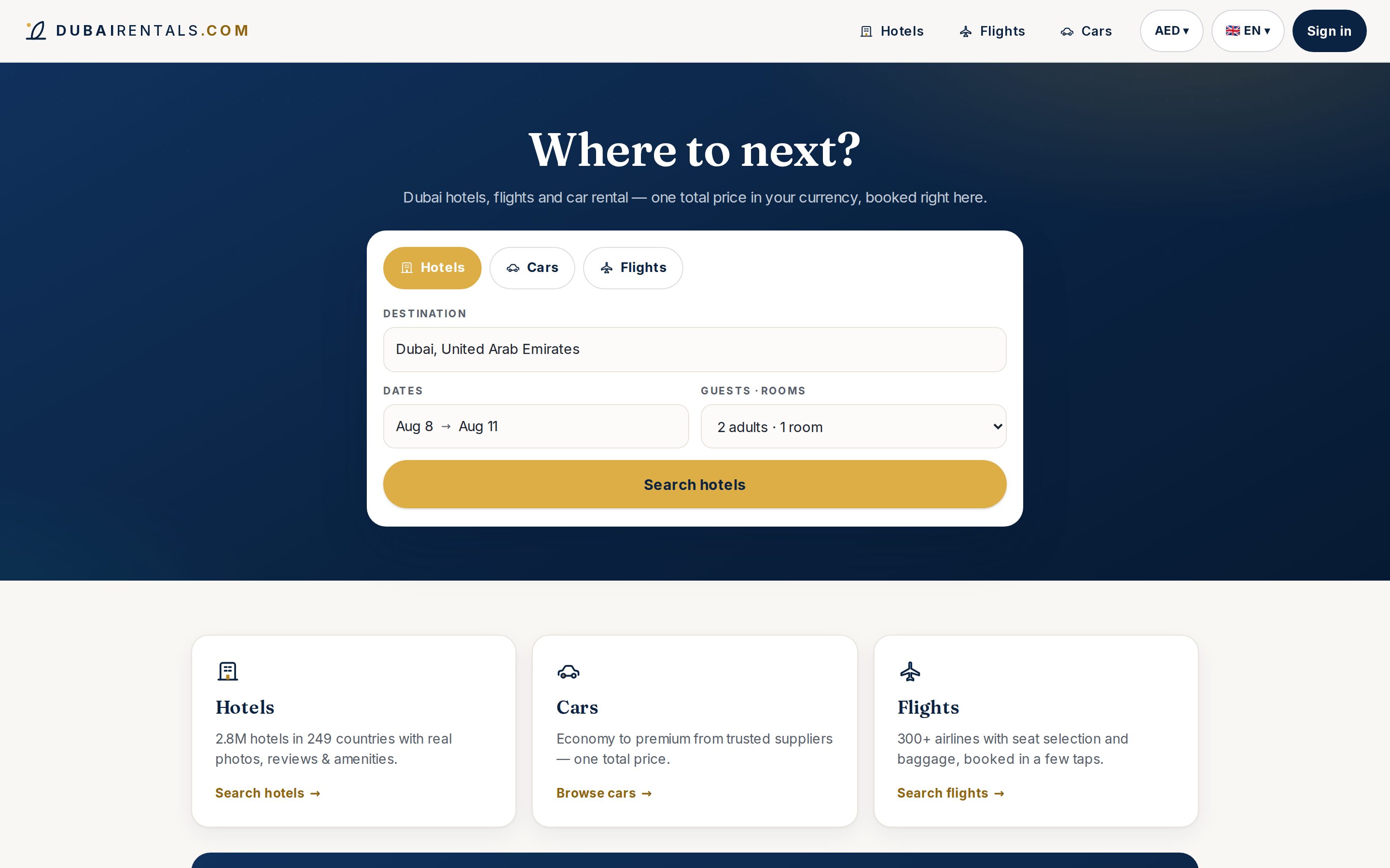 DubaiRentals.com screenshot